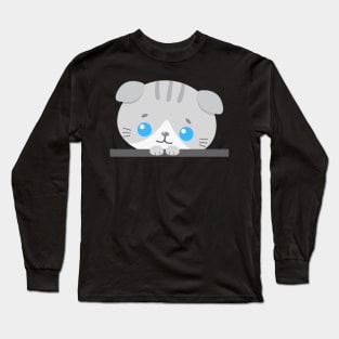 Cat With Blue Eyes Long Sleeve T-Shirt